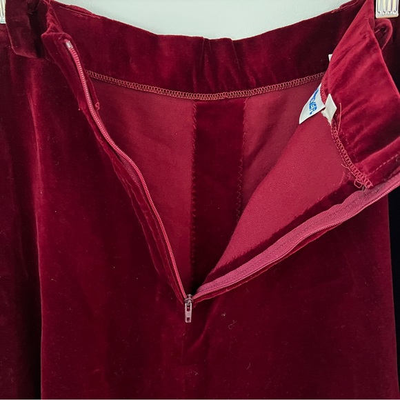 70s John Meyer Velvet Skirt | Burgundy Maxi Skirt | Vintage High Waist Skirt - Picture 5 of 8
